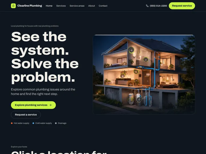 Clearline Plumbing website design