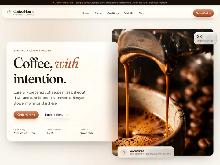 Coffee House — Atmosphere website design