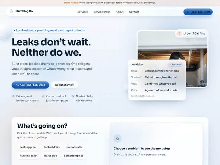 Glass Plumbing website design