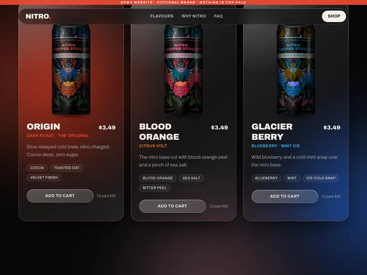 Nitro Energy Site website design